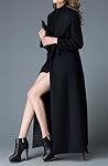 Manteau extra-long en cachemire, noir, taille US 4