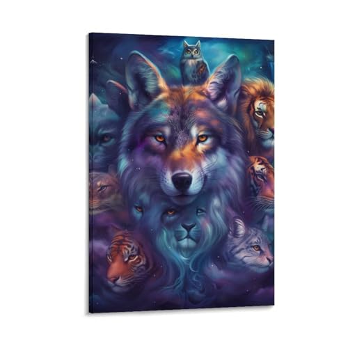 Décoration murale animaux impérieux sur toile d'art 16x24inch