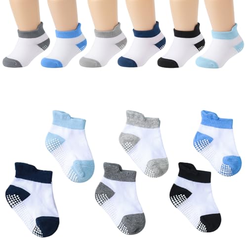 Image of MOMISY Baby Girl Boys children Non Slip Socks Toddlers Infant Warm Cotton Stretch Anti skid Socks-6 Pairs