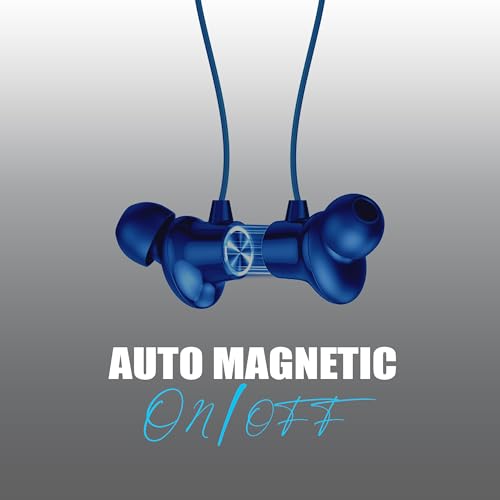 Image of Kratos Blue Bluetooth Neckband with 55H Playtime, Deep Bass, Stereo Sound, HD Calls, Magnetic Earbuds, Voice Assistant, Type-C Fast Charging, Rich Audio, Hollow Switch for Comfort & Style