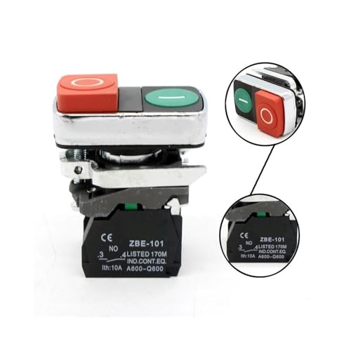 Interrupteur à double bouton BL8425 bicolore rouge vert pour commande électrique - 3