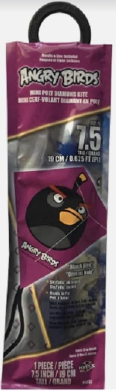 Black Bird Mini Poly Diamond Kite 7.5"