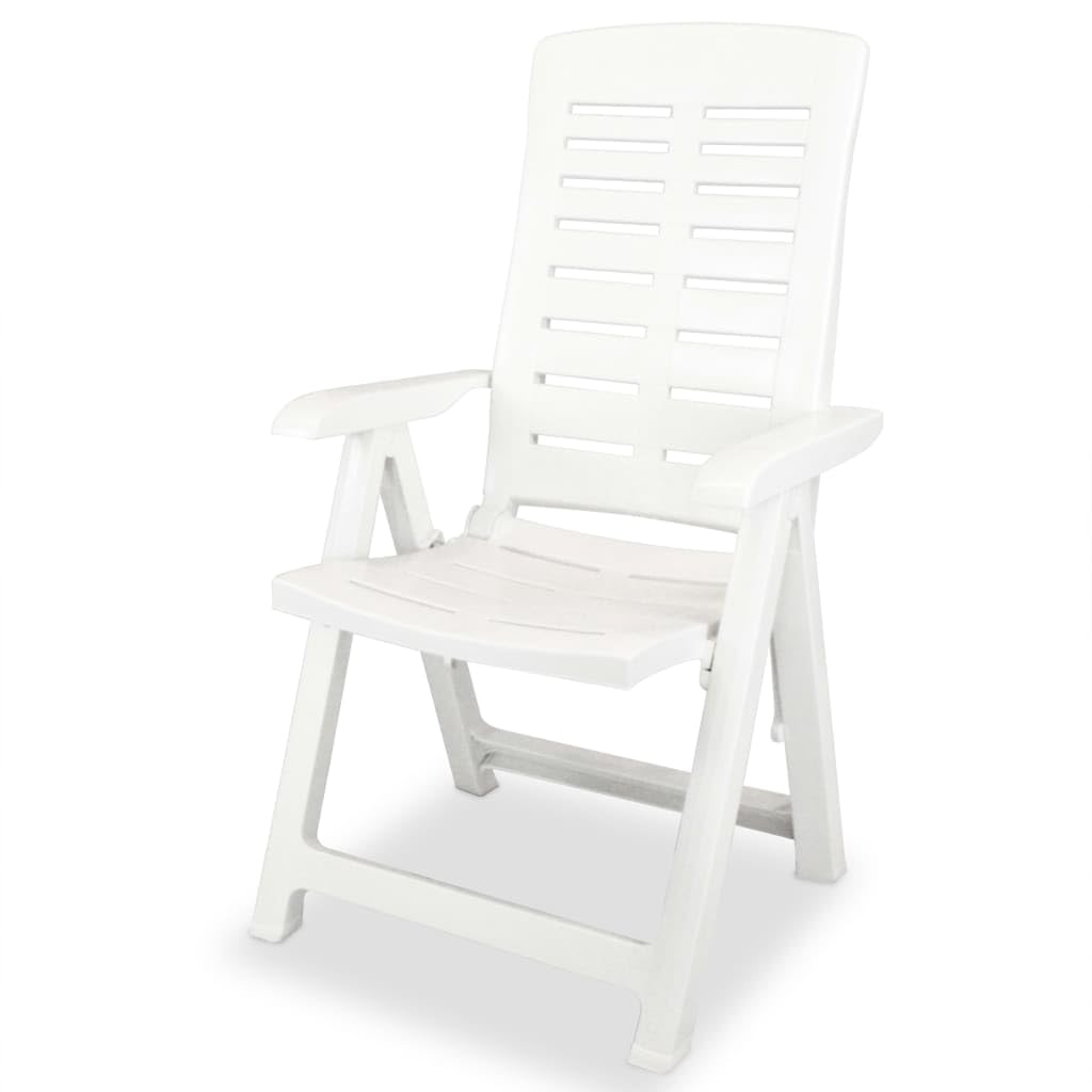 Solivagant Chaises inclinables de Jardin Lot de 6 Plastique Blanc,(42.24 KG)