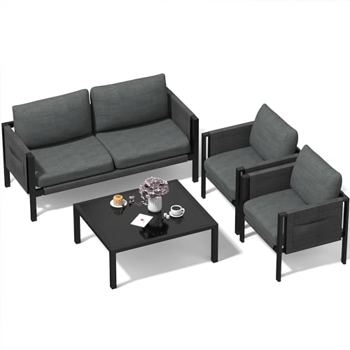 Outdoor-Patio-Furniture-Aluminum-Patio-Furniture-Conversation-Set-Metal-Cushions-Couch-Outdoor-Sectional-Balcony-Sofa-Balcony-Outside-Chairs-Porch Outdoor Patio Furniture Aluminum Patio Furniture Conversation Set Metal Cushions Couch Outdoor Sectional Balcony Sofa Balcony Outside Chairs Porch