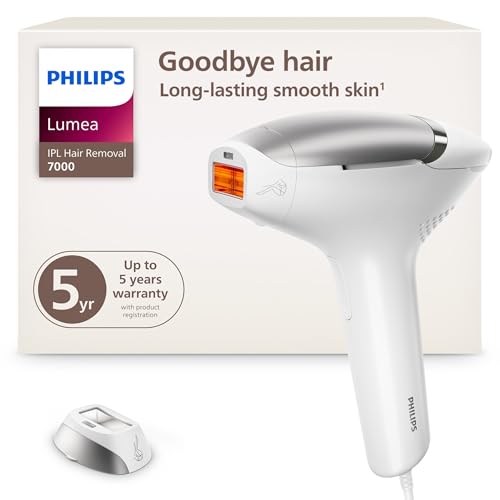 Philips Lumea 7000 Series IPL Hair Removal Device - Permanent Laser Hair Reduction for Women & Men, Easy and Comfortable Use at Home, SenseIQ, Uniquely Curved Attachment for Body, BRI931/03