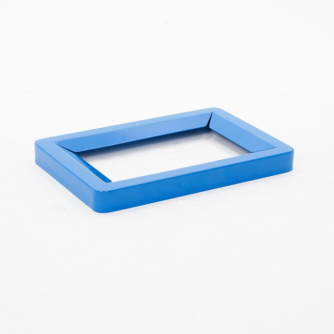 Danieli - Cestino per Raccolta Differenziata in Acciaio Nero Opaco. Pattumiera Modulare per Interni Raccogli Rifiuti. Coperchio in Acciaio Colorato Rimovibile. 42 L. (Blu)