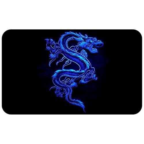 Silent Monsters Alfombrilla ratón ordenador tamaño S (240 x 200 mm) Mouse pad pequeña, diseño Dragon azul, adecuado para...