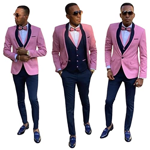 Costume homme 3 pièces veste un bouton gilet pantalon pour smokings dîner