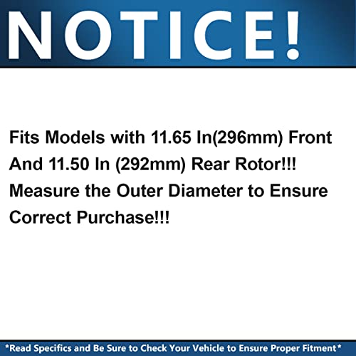 Image of Detroit Axle - Brake Kit for 2013-2015 Chevy Malibu, 2011-2017 Buick Regal, 2012-2016 LaCrosse, Drilled Brake Rotors Ceramic Brakes Pads Replacement : 11.65 inch inch Front 11.50 inch inch Rear Rotors