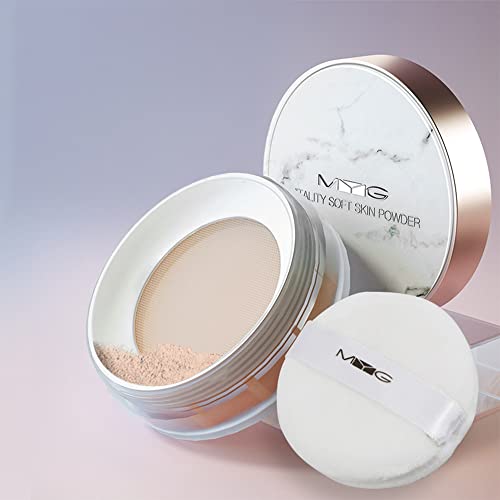 Transparent Natural Loose Finishing Powder with Moisturizers to Nourish&Protect Skin,Loose Powder Matte Finish Sets Makeup,Baking Setting Powder Make Up Highlighter,Vegan,Talc-Free,0.53oZ