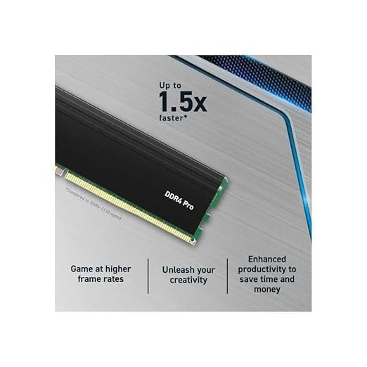 Image of Crucial Pro 16GB RAM (1x16GB) DDR4-3200MHz U-DIMM Desktop, Workstations RAM Memory Satin Black Finish Aluminum Heatsink (Low Profile Heat Spreader) CP16G4DFRA32A