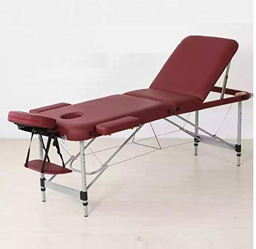 ACi Acupressure Aluminum Folding Massage Table 2 Zone Portable Couch Bed Tattoo Salon Reiki Healing Swedish Massage Thai Massage Massaging Bed Lightweight, Height Adjustable - Coffee