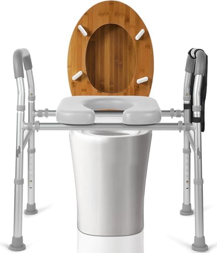 Amazon.com: TABEKE Raised Toilet Seat with Handles, Padded Toilet Seat ...