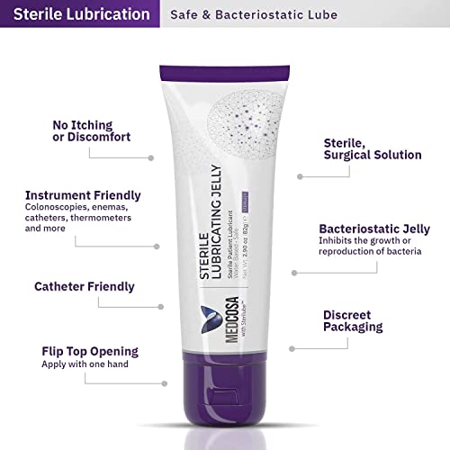 Medcosa Sterile Lube & Surgical Lube | Water Based Lubricating Jelly | Medical Lubricant [4 x 2.9oz] Flip Top Tube for Sounding Rod | Baby Doppler Gel Lubricant - Thumbnail 2