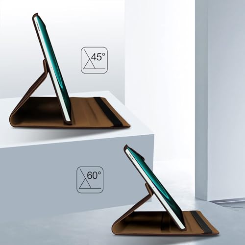 Image of TGK Rotating Cover for Samsung Galaxy Tab S9 FE+ 12.4 inch Leather Flip Case Cover (Brown)