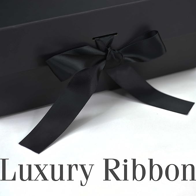 RBS® - Gift Box (23 x 16 x 10cm) Gift Boxes for Packaging (1 Pack) Decorative Gift Box empty Multipurpose Gift Hampers Holds Upto 5 kg Occasion Gifting Box Foldable Gift Packaging Boxes (Black) 2