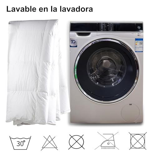 Miniatura 7 de Edredón Relleno Nórdico Antiácaros 220x220 Cm Cama 135 140 150 - Fibra Suave Y Transpirable 80gr 250gr - Ideal Para Invierno - Hipoalergénico, Diversas Medidas Disponibles