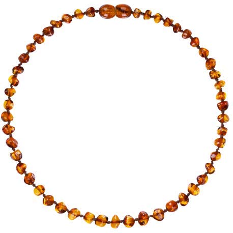 Colar de âmbar - Mel escuro 33cm