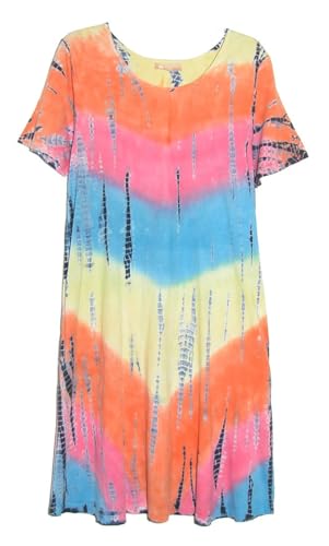 Image of LA CERA Women's Casual Cotton Knit Summer Dress, A-Line Hem, Scoop Neckline, Short Sleeves with Side Pockets