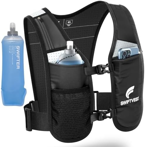 SWIFTVEST Running Phone Holder Vest with 500ml/17oz Water Bottle ...