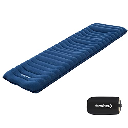 KingCamp Sleeping Pad for Camping, 4.3 Inches Ultralight Backpacking Sleeping Pad Inflating Sleeping Mat for Tent, Cot, Traveling, Hiking Outdoor, Picnic