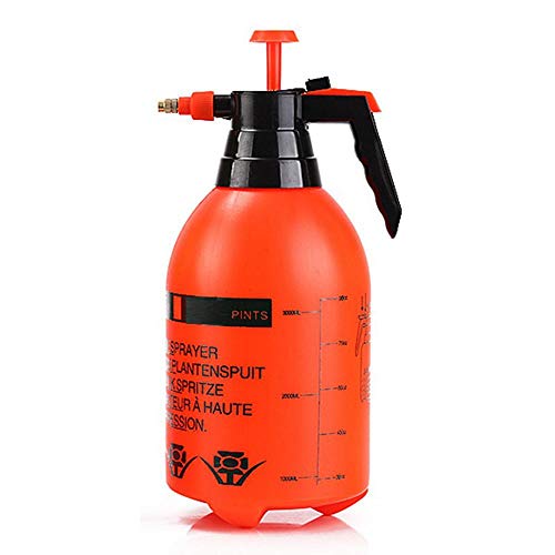 Volwco Handheld Garden Sprayer, Volwco 2L Portable Pressurized Sprayer One Hand Pressure Bottle, Adjustable Nozzle, Use with Water Chemicals