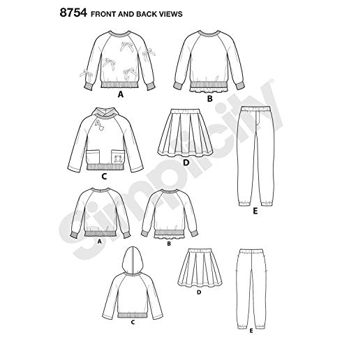 Simplicity Children's Sweatshirt, Skirt, And Pants Sewing Patterns, Sizes 3-8 #TOP5