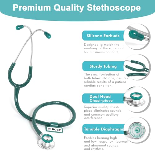 Image of RCSP Stethoscope for Doctors Micro Plus Students Medical Professional Version Green