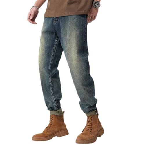 Jeans Pants Trouser Denim Heavy Craftsmanship Nostalgia Daning Red Edge Men's Cotton Elastic Small Classic