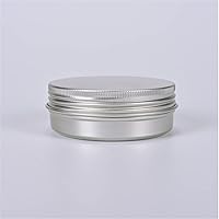Vista 6 de Aluminum Tin Jars, Cosmetic Sample Metal Tins Empty Container Bulk, Round Pot Screw Cap Lid, Small Ounce for Candle, Lip Balm, Salve, Make Up, Eye