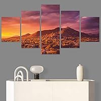 SIGNWIN 5 Panel Canvas Wall Art Modern Art Coastal Colorful Multicolor Photography Romantics Sunset for Home Decorations Ready to Hang - 60