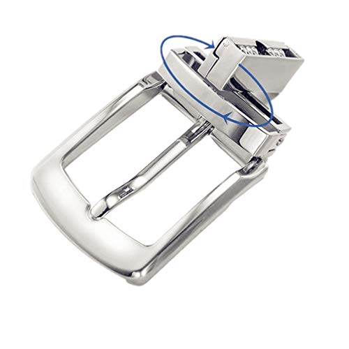 Reversible Prong Belt Buckles For 1 3/8Inch 35mm Mens Belt Straps Gold/Sliver Replacement Buckles (Sliver)