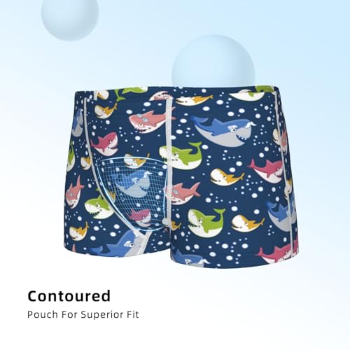Boys' Cotton Boxer Brief Soft Underwear-Colorful Cartoon Shark4