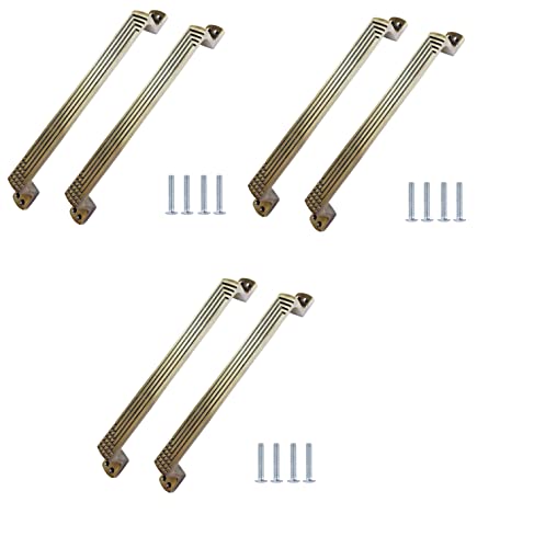 Image of GHAR DWAR Main Door Handle Aluminium (7 Inch) Main Door Handle, Antique- Finish Door Handles for Home and Office (Pack of 3 Pair)