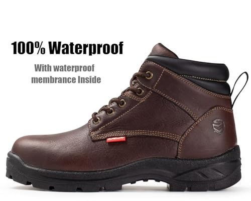 SUREWAY 6" Waterproof Work Boot for Men, Extremely Comfortable Insole, Oil/Slip Resistant, Thicker Leather, Work Boots/Shoes for Men, EH Safety Industrial & Construction Work Boots2