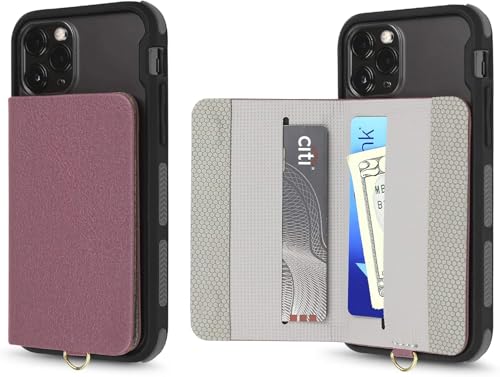 Image of Cell Phone and Credit Card Holder with Crossbody and Wrist Straps, Stick-On Wallet w /RFID Protection Multiple Card Slots Transparent ID Pocket