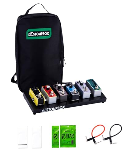 ENO MUSIC Stompbox Portable Aluminum Alloy Guitar Effects Mini Pedal board and Case Kit with Mounting Tape and Cable Ties/Pedals Accessories 14"