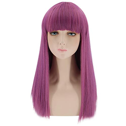 PATTNIUM Kids Child Wig Long Cosplay Anime Wig Girls Wig Synthetic Costume Wig (Light Purple)