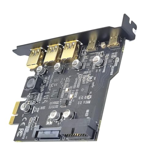 Carte PCIe USB 3.2 Gen1 Type C et Hub Multiplier d'Extension PCI-E pour PC Fixe