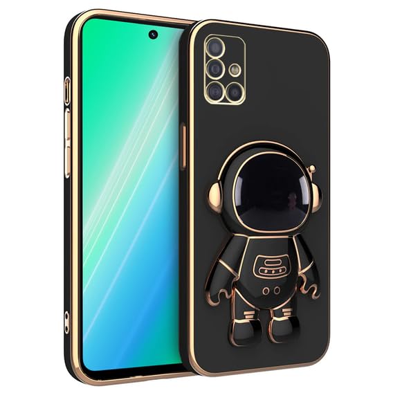 Image of for Samsung Galaxy A71 Case Cute 3D Astronaut Stand Design Camera Protection Shockproof Soft Back Cover for Samsung Galaxy A71 (Black)