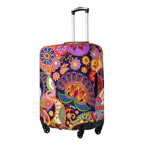 Travel Luggage Cover,Bright Floral Paisley Stretch Suitcase Cover Protector with Zipper Closure For 18-32 Inch Luggage2