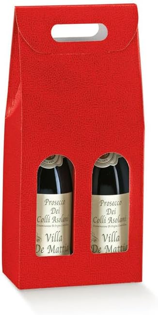 TheBoxDepot two Bottle Wine Gift Box Carrier, Portable Wine Bag for Christmas, Wedding, Anniversary, Party, Vintage Italian Wine Storage Box for Home Bar & Wine Collection