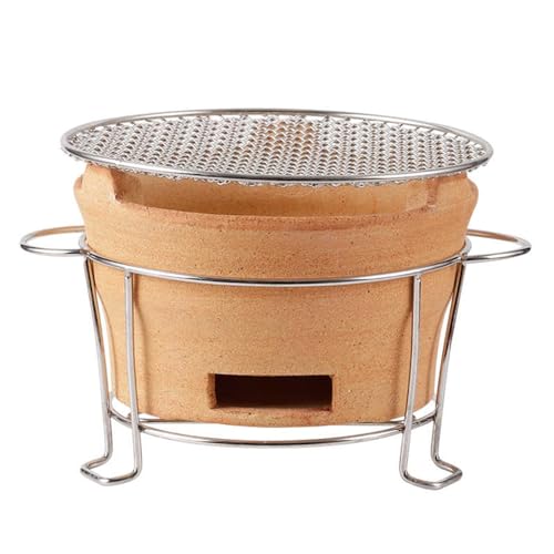 Estufa portátil de carbón vegetal de arcilla para cocinar en interiores y exteriores, mochileros y picnics