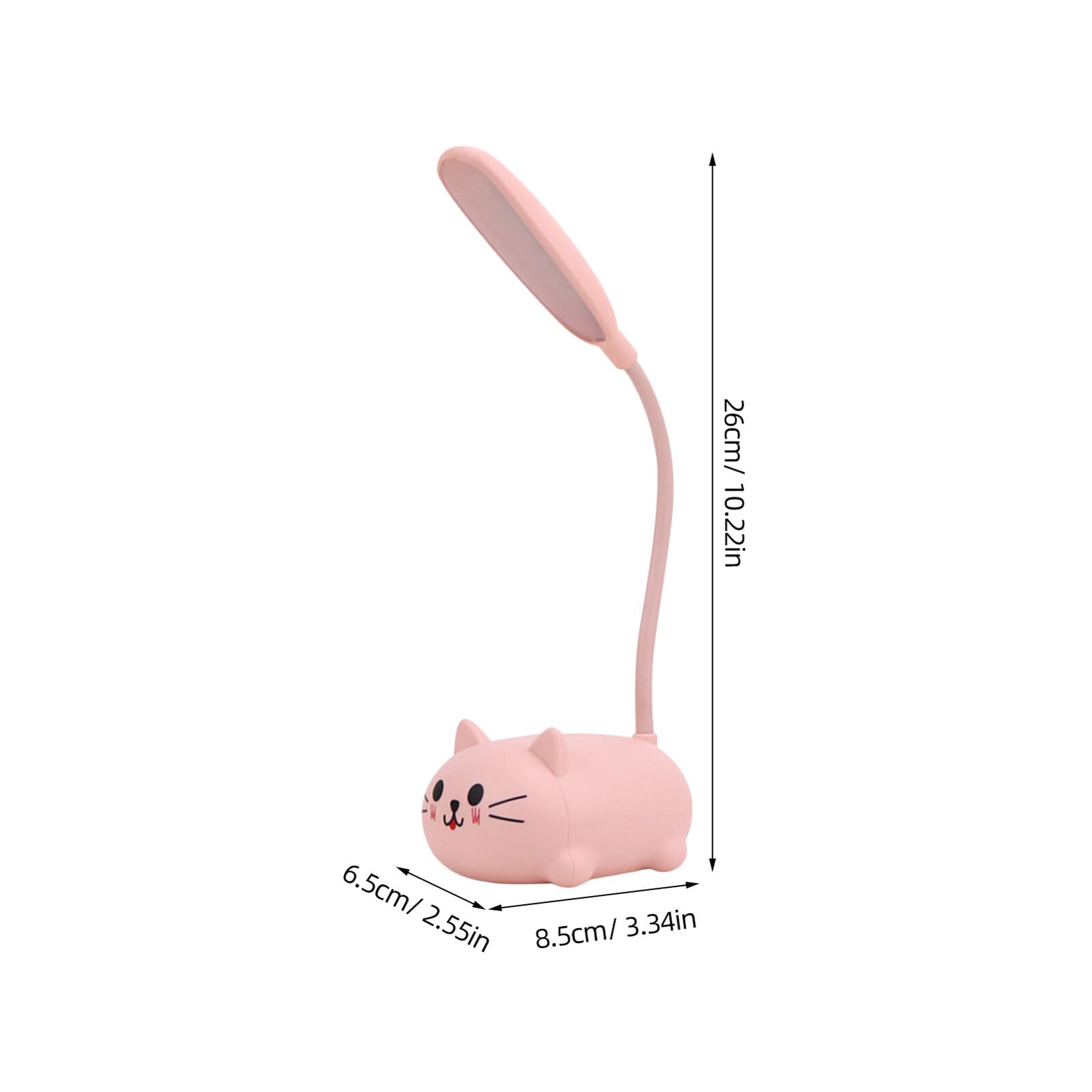 iplusmile Lampe de Bureau Fille Rose en Plastique de Chat, Lampe de Table Kawaii Pratique et Décorative, comme Veilleuse pour Filles et Présent