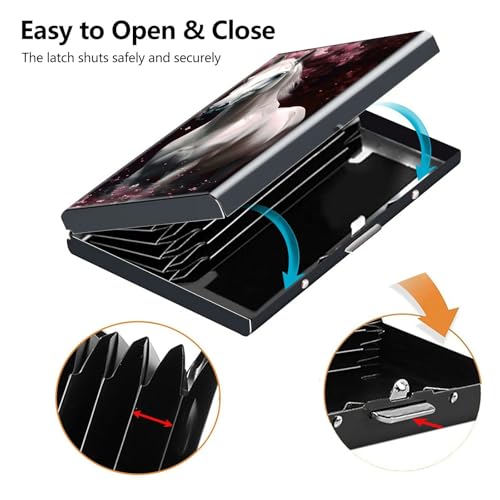 Credit Card Holder, Horse Design Mini RFID Blocking Aluminum Wallet Slim Metal Hard Case Shell Travel Wallet ID Case Small Credit Cards Case Business Cards for Women Men Girls3