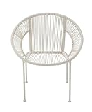 Deco 79 Plastic Rattan Outdoor Chair, 29' x 23' x 30', White