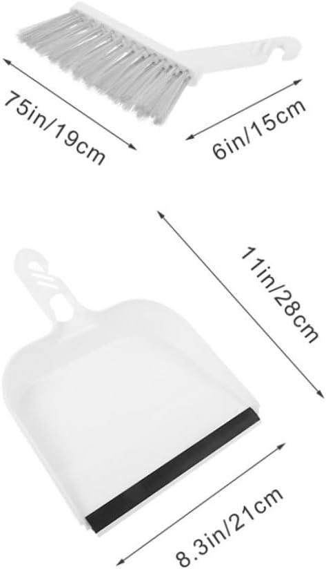 Amosfun Mini Desktop Sweeper and Dustpan Set, Compact Plastic Broom with Brush for Tabletop Cleaning, Portable 2pcs Hand Broom and Dust Pan for Home Office Use