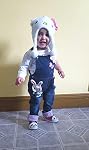 KIDSCOOL SPACE Baby Girl Jean Overalls,Toddler Denim Cute 3D Bunny Outfit