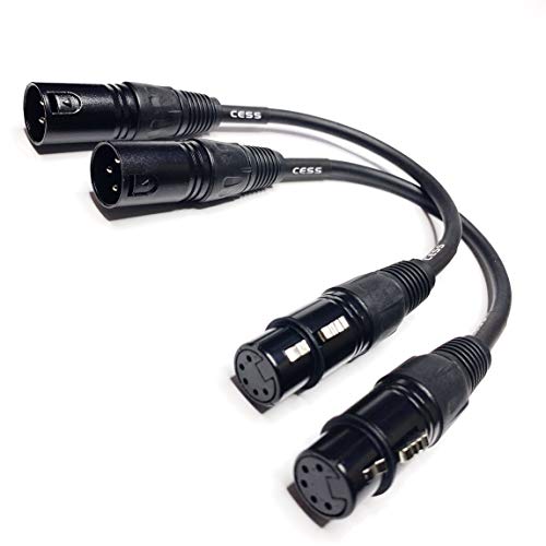 Cess-008 Xlr3M To Xlr5F Dmx512 Adapter Cable - 3 Pin Male Xlr To 5 Pin Female Xlr Dmx Turnaround, 6 Inches - 2 Pack #TOP2