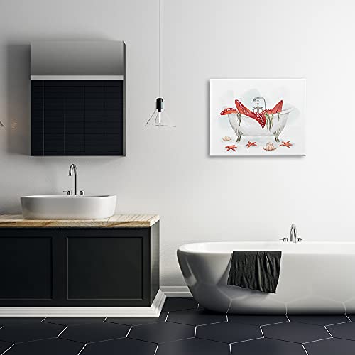 Image of Stupell Industries Large Red Starfish Ocean Inspired Claw Bath Tub